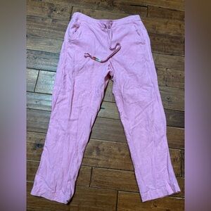 J.Crew Tie Waist Seaside Pant Linen Blend In Pink sz sm